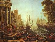 Claude Lorrain Seaport : The Embarkation of St.Ursula oil painting artist